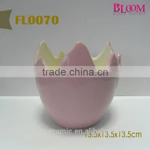Indoor Egg Shaped Ceramic Flower Pot thumbnail-1