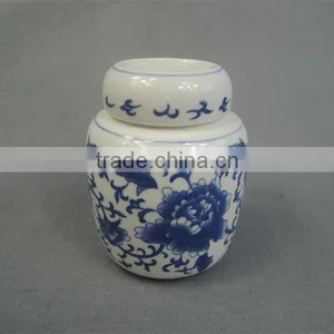 Blue and White Porcelain Pet Urn Ashes thumbnail-1