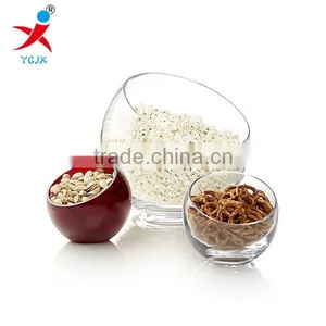 Mouth Blown Transparent Glass Tilt Bowl for Food / Glass Flower Bowl for Deocration thumbnail-1