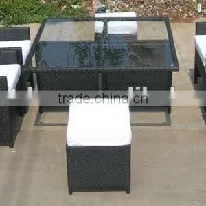 Patio Outdoor Wicker PE Rattan Dining Set for Six People thumbnail-1
