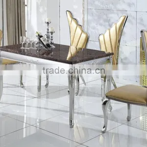 A8052 Marble Antique Dining Table and Chair Set thumbnail-2