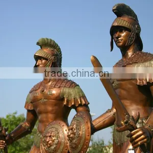 Large Outdoor Copper Sculptures Metal Craft Bronze Life Size Spartan Statue thumbnail-3