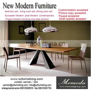 Momoda Luxury Italy Modern Furniture 1PC Customized 8-12 Chairs Extending Dining Table Dubai Middle East Dining Room Furniture thumbnail-1