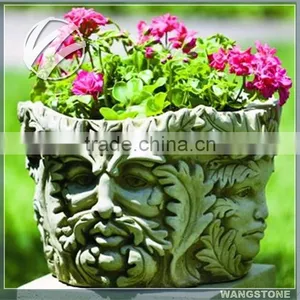 Abstract Human Face Stone Garden Decorative Planter thumbnail-1
