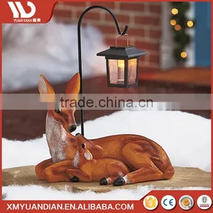 New Inventions In China Art Work Deer Resin Craft Outdoor Led Lighting Solar Light 2017 thumbnail-1