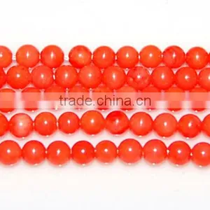 5-6mm Round Orange Coral Beads thumbnail-1