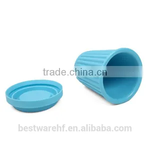 350ml Eco Silicon Travel Coffee Tea Mug Cup Lid Portable Cup thumbnail-2