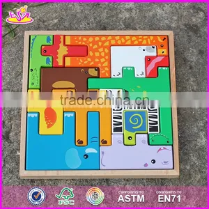 2017 New Design Animals Shape Children Educational Toy Wooden Best Jigsaw Puzzles W14A109 thumbnail-6