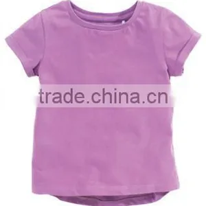 2017 Hot Sales Children Girls O-neck Short Sleeve T-shirt Pure Color thumbnail-5