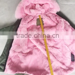 CX-G-P-08E Latest European Style High Quality Rex Rabbit Fur Lined Parka Jacket thumbnail-5