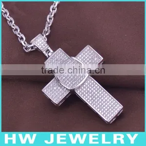 HWMCP1269 Micro Pave Setting Wholesale Cross Pendant Bulk Sale thumbnail-1