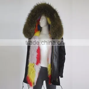Myfur Customized Real Fur Parka Jackets Factory Price With Big Size Raccoon Fur Hood thumbnail-6