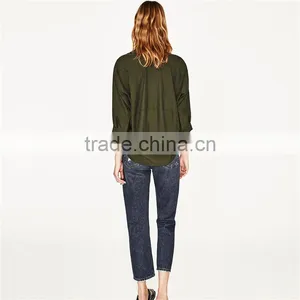 2017 OEM SpringButtoned Cuffs and Elbow-length Sleeves Polo Neck Shirt thumbnail-5