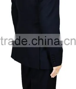 NAAMS MEN'S WOOL 2 BUTTON 2 VENT SLIM FIT SUIT JACKET FLAT FRONT PANT NAVY BIRDSEYE thumbnail-2