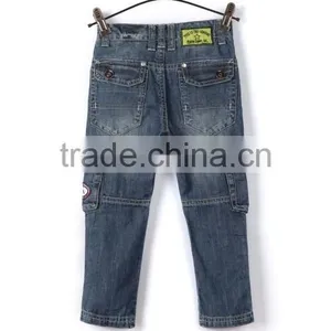 High Quality Multi Pocket Organ Bag Style Embroidery Patch 100% Cotton Oem Baggy Jeans for Children thumbnail-2