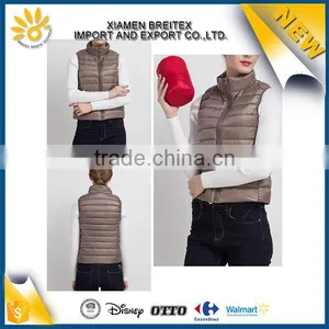 Hot Sale Custom Light Weight Windproof Nylon Women Winter Vest thumbnail-2