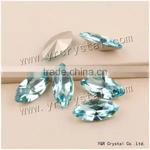 k9 Crystal Fancy Stone Light Aquamarine Crystal Glass Bead thumbnail-1