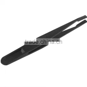 100% Band New 6pcs Black Anti-static Plastic Tweezers Heat Resistant Repair Tool Straight Bend Promotion thumbnail-3
