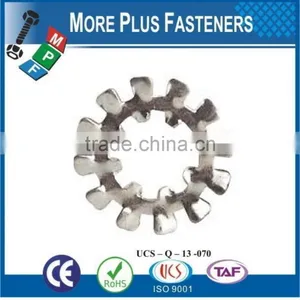Made in Taiwan External and Internal Tooth Lock Washer Stainless Steel or Carbon Steel Bright Zinc Plated thumbnail-2