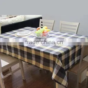 Heavy Thick Polyester Printed Plaid Waterproof Cafe Table Cloth thumbnail-1