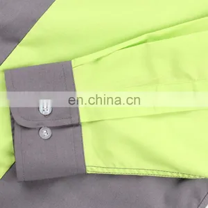 Bolsillo Interior Unisex Two Tone Work Shirts Reflective thumbnail-4