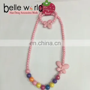 Cute Plastic Butterfly Beads Elastic Kid Jewellery Set Wholesale thumbnail-1