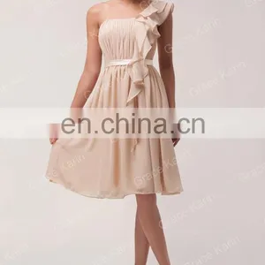 Fashion One-Shoulder Women's Cheap Bridesmaid Dresses CL3441 thumbnail-3