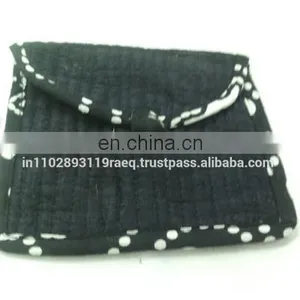 Button Closure Cotton Quilted Gift Bags Pouches Packaging Bags Cluch Bags From India thumbnail-1