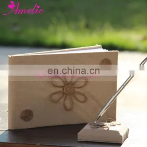 Country Wedding Wedding Collections Burlap Flower Girl Basket for Rose Petals thumbnail-4