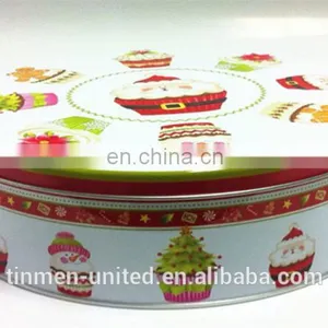 Middle Round Christmas Cake Tin Box thumbnail-1