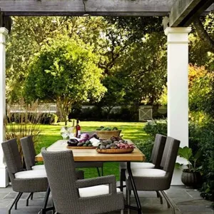 Wicker Table And Chairs Waterproof Rattan Table Chairs Modern thumbnail-1
