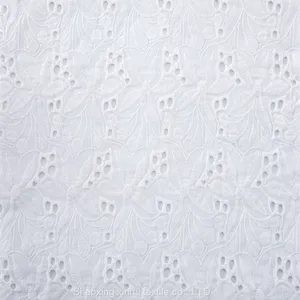 High Quality Swiss White Cotton Lace Embroidery Fabric thumbnail-3
