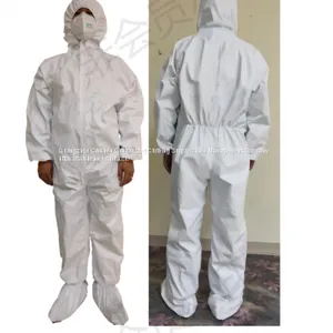 Wholesale Waterproof Protective Gown, Manufacturer PPE Hooded Coveralls Suit thumbnail-2