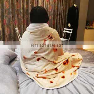 7 Foot Diameter 84 Inches 300 GSM Fabric Plush Giant Tortilla Novelty Adult Burrito Style Blanket thumbnail-3