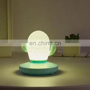 Multicolor Silicone Cactus Lamp Warm White Sensitive Control Portable LED Children Night Light for Baby Adults Bedroom thumbnail-1