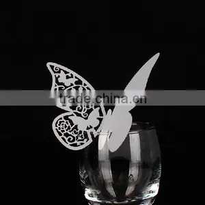 Table Wine Glass Name Place Card Wedding Party Laser Cut Butterfly White SC111 thumbnail-4