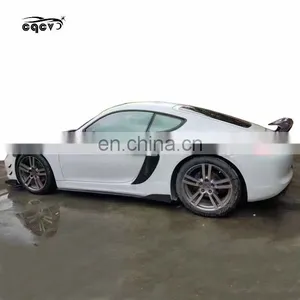 CQCV Style Carbon Fiber Body Kit for Porsche Cayman 981 Front Lip Spoiler Rear Lip Side Skirts Light Eyebrow and Wing Spoiler thumbnail-4
