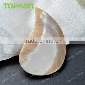 Topearl Jewelry Fashionable White Shell Pendant Rhinestones Clay Pave Green Agate Stone Pendant Designs for Women SPD07 thumbnail-2