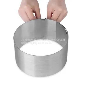 Stainless Steel Baking Moulds Birthday Wedding Kitchen Dessert Cake Decorating Tools Adjustable Mousse Ring Round Cake Molds thumbnail-2