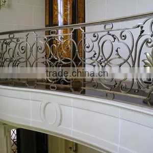 Frameless Glass Wrought Iron Railing/flat Handrail thumbnail-1