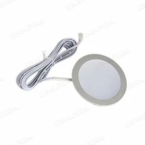Linkable Under Cabinet LED Lighting Hard Wire 12V Slim Aluminum Dimmable Puck Lights With Wireless Controller for Ambiance Lighting(6 Lights, Daylight White, NO Wall Plug) thumbnail-1