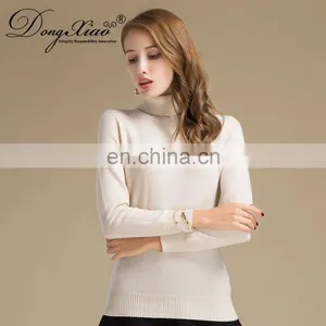 Factory Made Pure Cashmere High Neck Long Sleeve Heavy Cashmere Sweater Women 2018 thumbnail-2