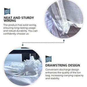 Factory Supplysuper Sack 1 Ton Jumbo Bags FIBC Big Bulk Bag Top Cross Packing Flat Color Food Grade Flat Bottom 1500kg 1000kgton thumbnail-5
