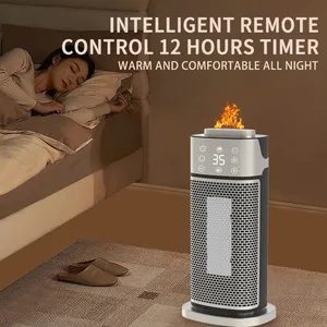Warm Air Fan/3D Flame Humidifier/Vertical Shaking Remote Control Rapid Heating PTC Electric Heater（Wechat:13510231336） thumbnail-1
