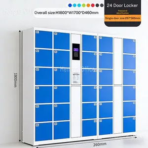 Digital Barcode Storage Locker – 12/24 Compartment Steel Public Locker With LCD Screen for Retail & Commercial Use-HNJUNTUO thumbnail-4