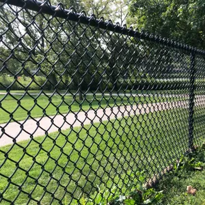 Customized Sustainable Wholesale Powder Sprayed PVC Coated Chain Link Fence Cyclone Wire Mesh Fence for Baseball Fields thumbnail-1