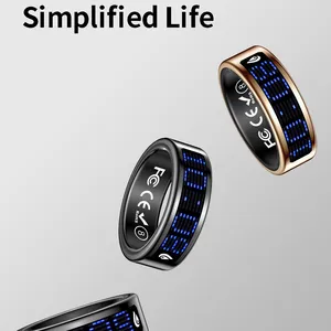 Mart Ring With Heart Rate Blood Oxygen Step Counting Sleep Monitoring and Body Temperature Monitoring Caller ID Information Reminder thumbnail-1