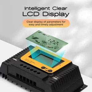 30A 12V 24V 48V PWM Charge Controller 30A 40A 50A 60A PWM Solar Charger Controller With LCD Display thumbnail-3