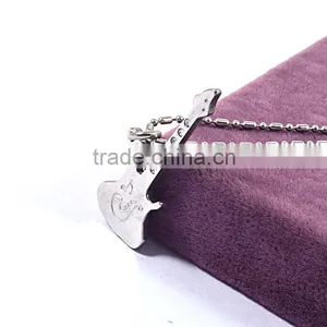 Fashion Music Note Pendant Necklace Silver Jewelry Guitar Pendant thumbnail-3