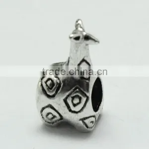 Lead Free Nickle Free Zinc Alloy Pdora Deerlet Shape Jewelry Hole Beads for Bracelets and Necklaces thumbnail-3